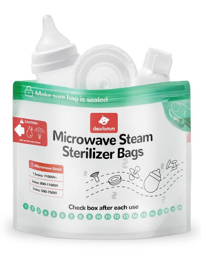 dearlomum Microwave Steam Sterilizer Bag for Baby Bottles 8 Count (20 Uses Per Bag), Reusable Travel Sterilization Pouches, Disinfection Container for Baby Pacifiers and Breast Pump Accessories - Image 1